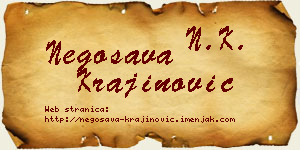 Negosava Krajinović vizit kartica